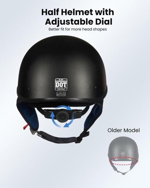 Imagem de Meio capacete para motocicleta ILM Open Face Sun Visor Matt Black XL