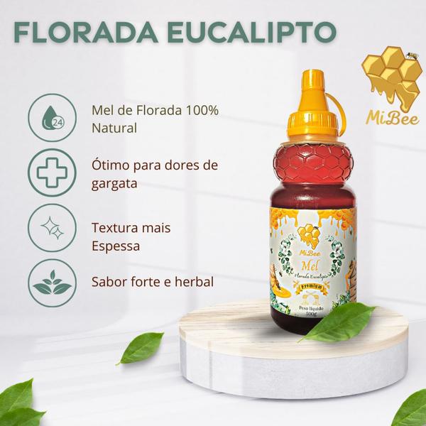 Mel Puro Premium Mibee - Florada Eucalipto 500g Imagem de Mel Puro Premium Mibee - Florada Eucalipto 500g