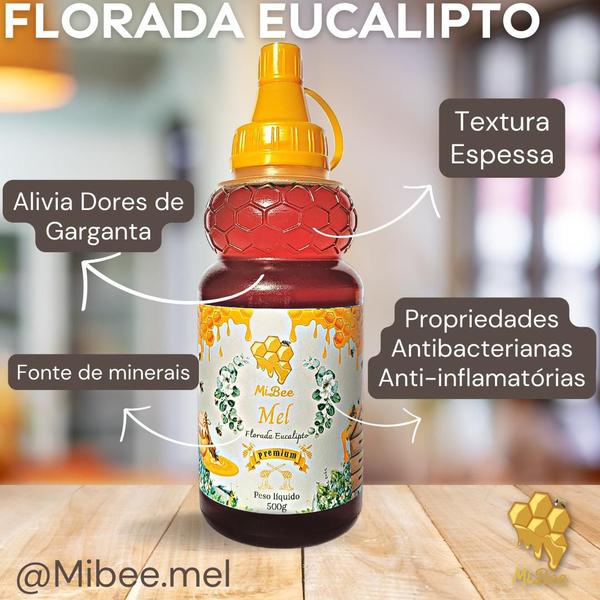 Mel Puro Premium Mibee - Florada Eucalipto 500g Imagem de Mel Puro Premium Mibee - Florada Eucalipto 500g