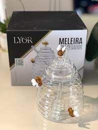 Imagem de Meleira Beehive com pegador em vidro 10x10x13,5cm Lyor