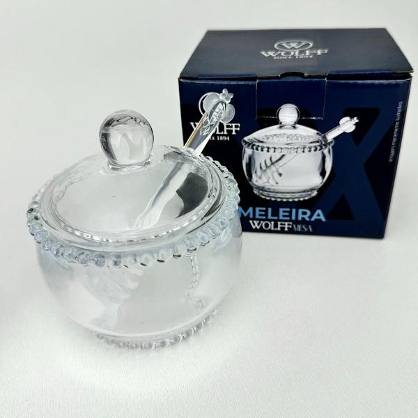 Imagem de Meleira Cristal e Pegador Wolff Pearl Transparente Bolinhas