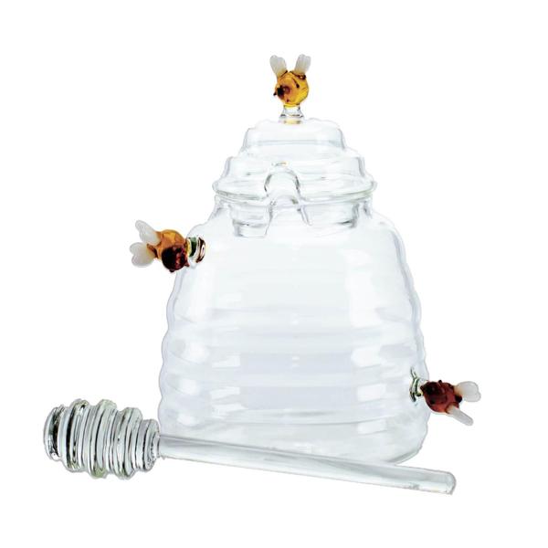 Imagem de Meleira De Vidro Com Tampa E Pegador Lovely Bee 470Ml Lyor