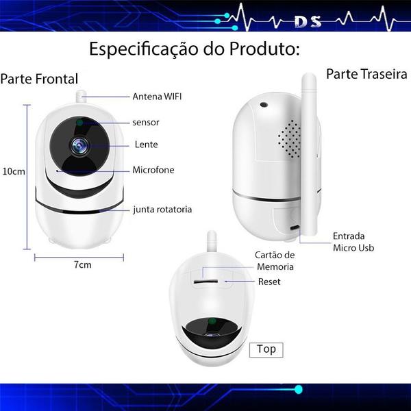 Imagem de Melhor Mini Camera Ip Wifi Hd Sensor Movimento Automatico