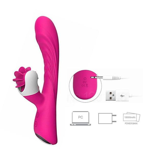 Imagem de Melhor Vibrador de Ponto G Estimulador de Clitóris Cerdas Língua 9 Vibrações Recarregável