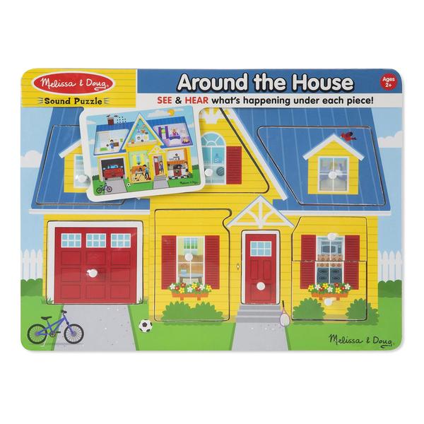 Imagem de Melissa &amp Doug Around the House Sound Puzzle - Wooden Peg Puzzle (8 pcs)