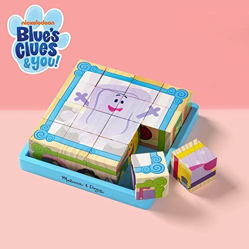 Imagem de Melissa &amp Doug Blue's Clues &amp You! Quebra-cabeça do cubo de madeira (16 peças)