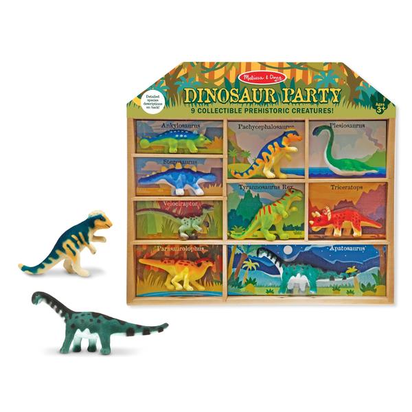 Imagem de Melissa &amp Doug Dinosaur Party Play Set - 9 Dinossauros Em Miniatura Colecionáveis em um Caso