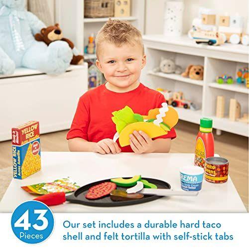 Melissa & Doug Fill & Fold Taco & Tortilla Set, 43 Peças Comida de Jogo Mexicana de Madeira Fatiada, Frigideira e muito Mais - Melissa & Doug Imagem de Melissa & Doug Fill & Fold Taco & Tortilla Set, 43 Peças Comida de Jogo Mexicana de Madeira Fatiada, Frigideira e muito Mais