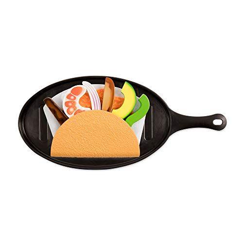 Imagem de Melissa &amp Doug Fill &amp Fold Taco &amp Tortilla Set, 43 Peças  Comida de Jogo Mexicana de Madeira Fatiada, Frigideira e muito Mais