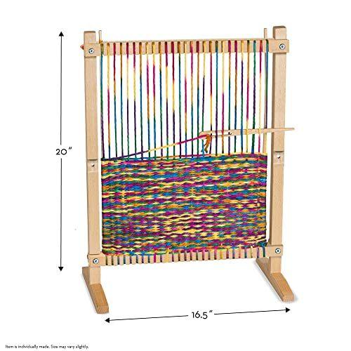 Imagem de Melissa &amp Doug Madeira Multi-Craft Weaving Loom (Artes e Artesanato, Quadro Extra-Grande, Embalagem Sem Frustração, Grande Presente para Meninas e Meninos - Melhor para 6, 7, 8 Anos de Idade e Up)