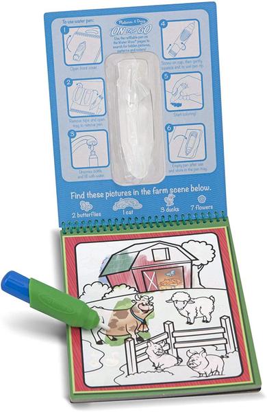 Imagem de Melissa &amp Doug On the Go Water Wow! Almofadas de atividade reutilizáveis de revelação de água, 3 pk, cores e formas, contos de fadas, animais