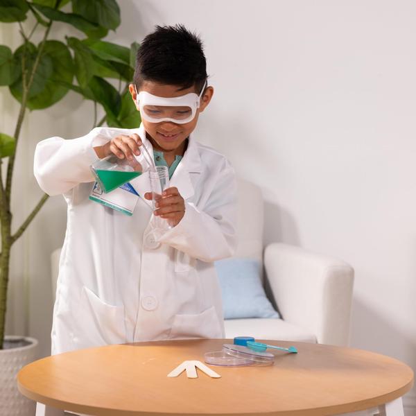 Imagem de Melissa &amp Doug Scientist Role Play Costume Set (X pcs) - Lab Coat, Goggles, 6 Experimentos