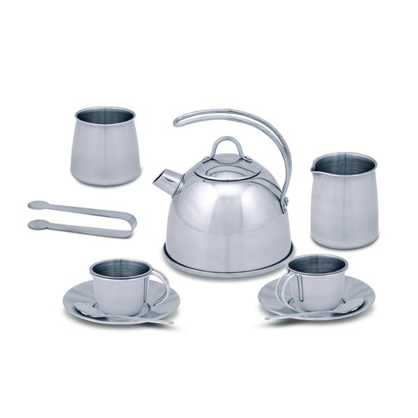 Melissa & Doug Steel Inoxidável Pretend Play Tea Set e Rack de Armazenamento para Crianças (11 pcs) - Melissa & Doug Imagem de Melissa & Doug Steel Inoxidável Pretend Play Tea Set e Rack de Armazenamento para Crianças (11 pcs)