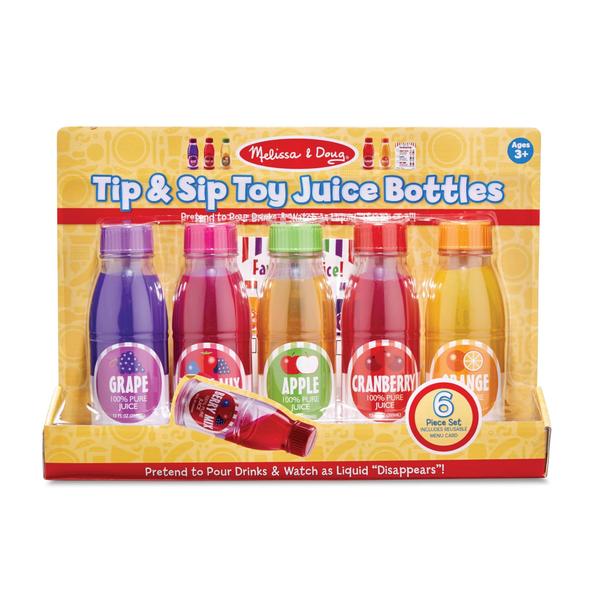 Imagem de Melissa &amp Doug Tip &amp Sip Toy Juice Bottles and Activity Card (6 Pcs)