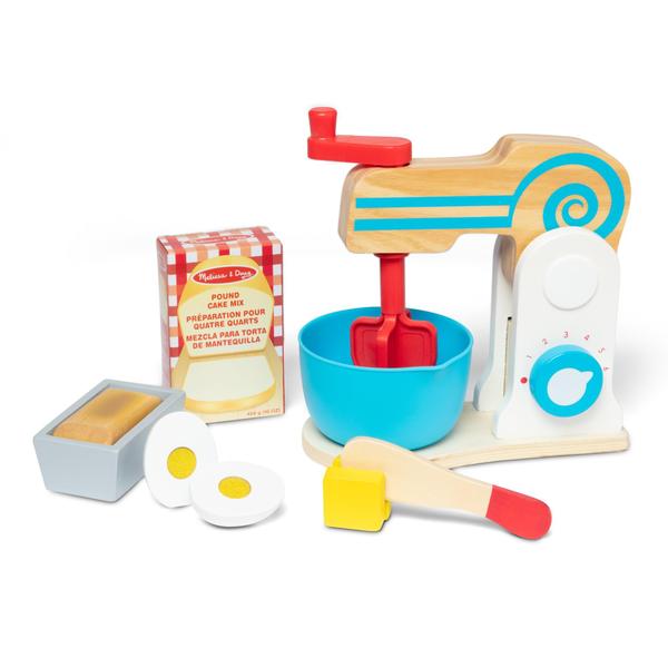 Melissa & Doug Wooden Make-a-Cake Mixer Set (11 pcs) - Play Food and Kitchen Accessories - Melissa & Doug Imagem de Melissa & Doug Wooden Make-a-Cake Mixer Set (11 pcs) - Play Food and Kitchen Accessories