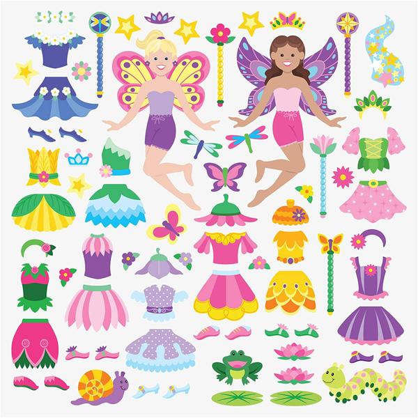 Imagem de Melissa & Doug - Conjunto de Pads Adesivos Puffy: Fada, Vestido e Sereia - 216 Adesivos