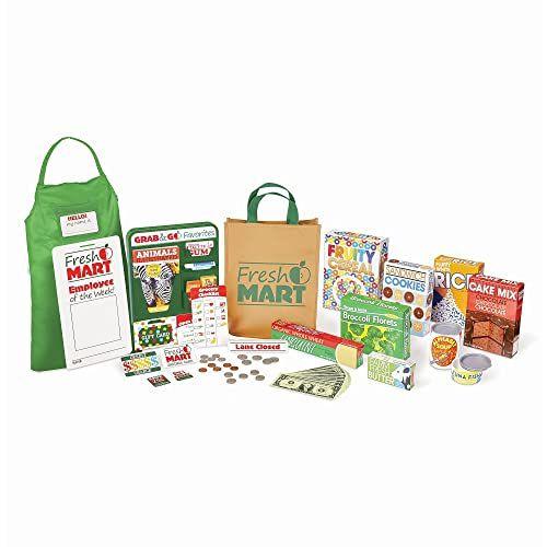 Imagem de Melissa & Doug Fresh Mart Mercearia Play Food and Role Play Companion Set