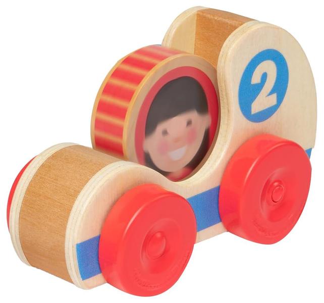 Imagem de Melissa & Doug GO Tots Carros de Corrida de Madeira (2 Carros, 2 Discos) - Empilhamento de Brinquedos Para Bebês, Veículos de Empurrar a Mão, Brinquedos de Carro de Madeira Para Crianças com Idade 1+ - Materiais Certificados FSC