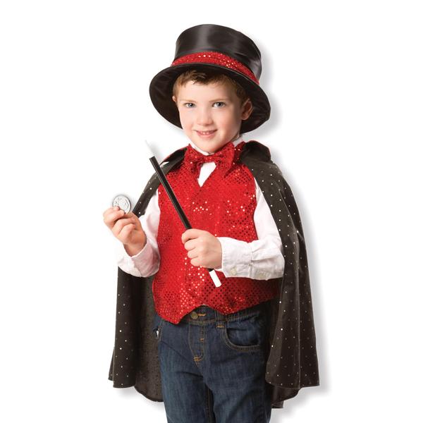 Melissa & Doug Magician Role Play Costume Set - Inclui Chapéu, Capa, Varinha, Truques Mágicos Embalagem Sem Frustração Imagem de Melissa & Doug Magician Role Play Costume Set - Inclui Chapéu, Capa, Varinha, Truques Mágicos Embalagem Sem Frustração