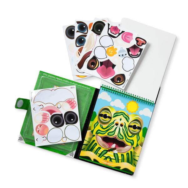 Imagem de Melissa & Doug On the Go Make-a-Face Reusable Sticker Pad Travel Toy Activity Book  Animais de Estimação (10 Cenas, 65 Adesivos de Aderência)