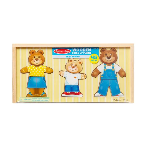 Imagem de Melissa & Doug Quebra-cabeça de Vestir Família de Ursos de Madeira com Caixa (45 pcs)