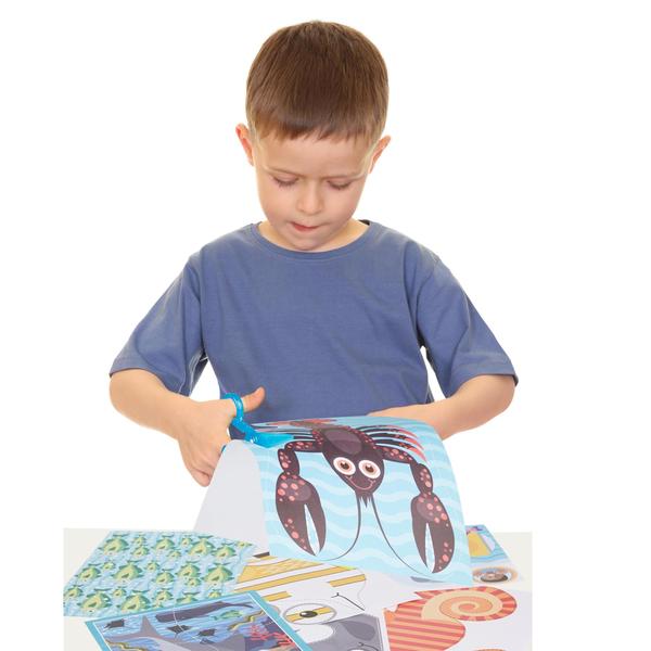 Imagem de Melissa & Doug Sea Life Scissor Skills Activity Pad com tesoura segura para crianças  20 páginas