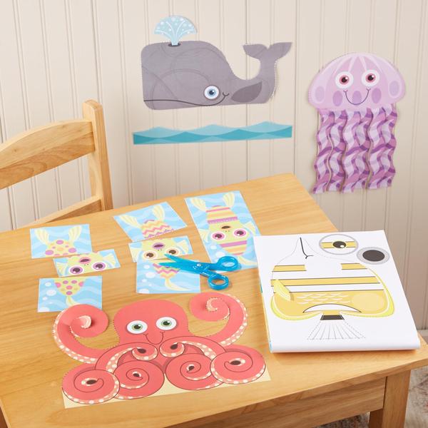 Imagem de Melissa & Doug Sea Life Scissor Skills Activity Pad com tesoura segura para crianças  20 páginas