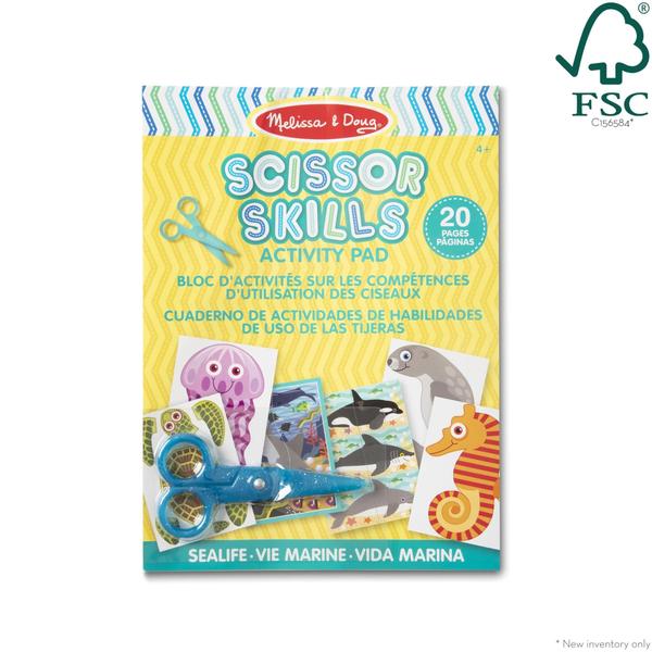 Imagem de Melissa & Doug Sea Life Scissor Skills Activity Pad com tesoura segura para crianças  20 páginas