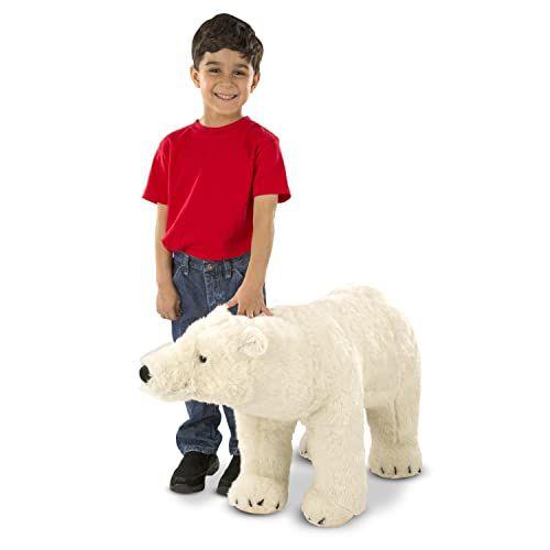 Imagem de Melissa & Doug Urso Polar Gigante - Animal de Pelúcia Realista (quase 3 pés de comprimento), Branco - Animais de Pelúcia Extra Grandes, Urso Polar de Pelúcia para Idades 3+