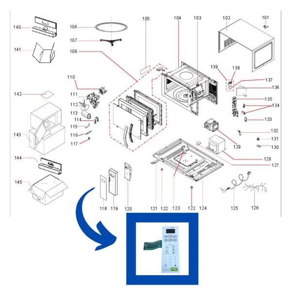 Imagem de Membrana teclado compatível forno microondas consul cmw20ab