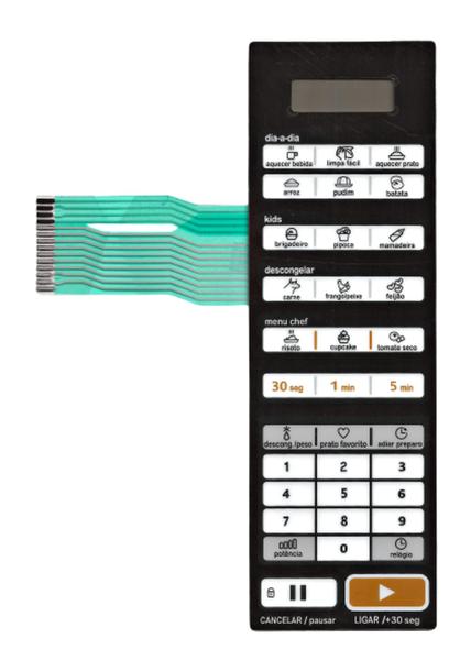 Imagem de Membrana teclado Para Microondas Midea Mtae21 Mtae22 Espelhada Liva