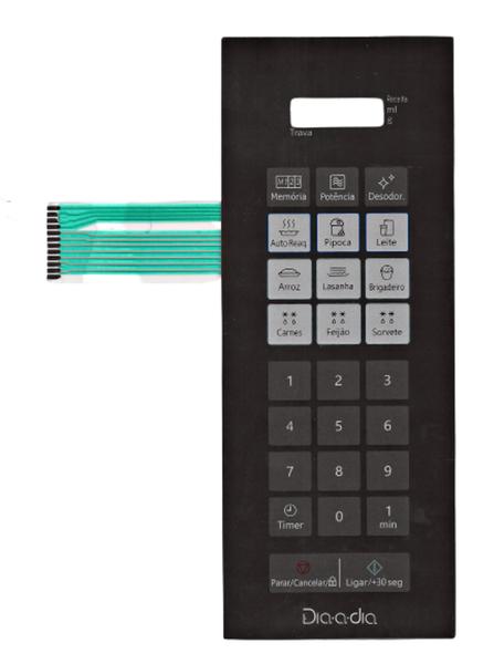 Imagem de Membrana teclado Para Microondas Panasonic Nnst 27 jw Dia A Dia Espelhada