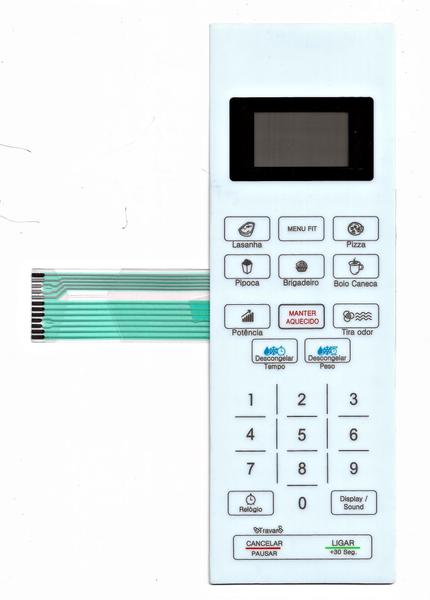 Imagem de Membrana teclado Para Microondas Philco Pmo 26b Branca 25.4x8.4 Cm