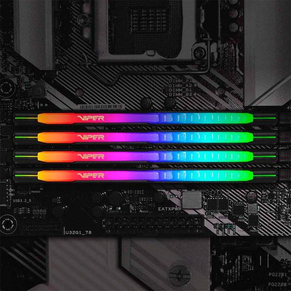 Imagem de Memória 16GB 3600U DDR4 Viper Steel RGB PATRIOT - PVSR416G360C0