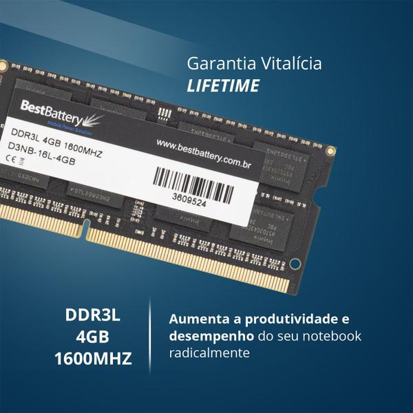 Imagem de Memoria 4gb Ddr3l -1600mhz 1.35v Low Voltage para Note