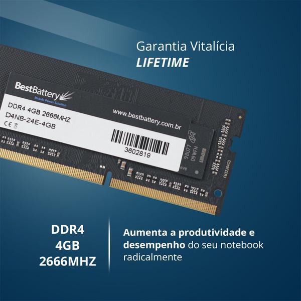 Imagem de Memoria BestBattery 4GB 2400mhz DDR4 Notebook Laptop