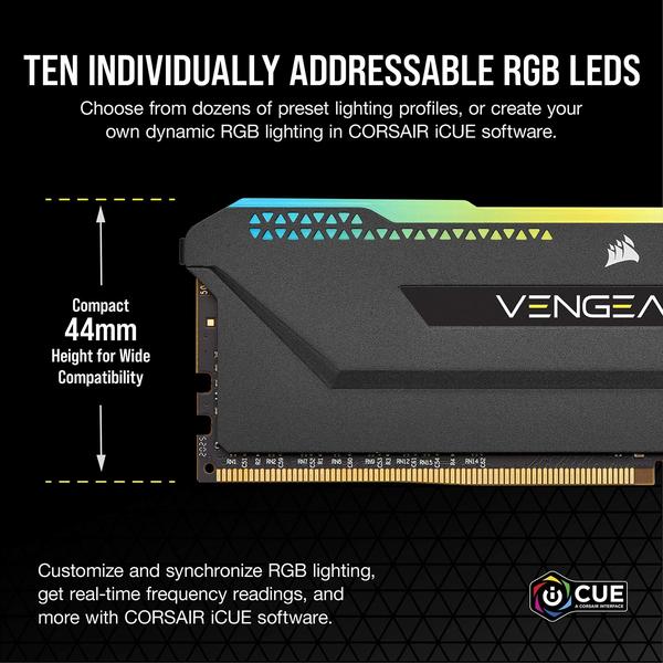 Imagem de Memória Corsair Vengeance RGB Pro SL 32 GB (4x8 GB) DDR4 3200