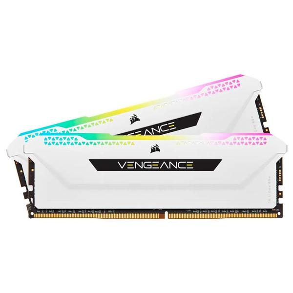 Imagem de Memória Corsair Vengeance RGB PRO SL, 32GB (2x16GB), 3200MHz, DDR4, CL16, Branco