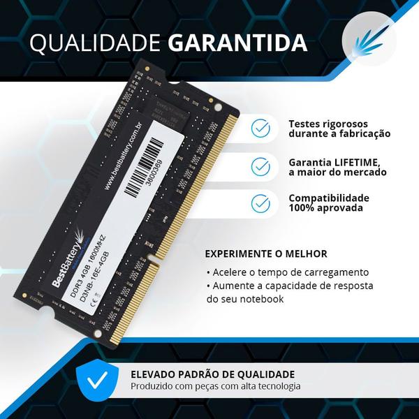 Imagem de Memoria DDR3 4Gb 1600Mhz para Notebook Lenovo