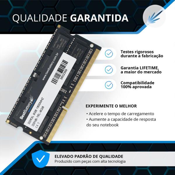 Imagem de Memoria DDR3L 8Gb 1600Mhz para Notebook Dell