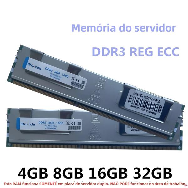 Imagem de Memória De Servidor DDR3 De 4GB 8GB 16GB 32GB REG ECC 1600 1333 1866 2133 2400 2666 MHz PC3 RAM Para