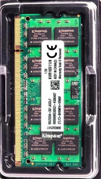 Imagem de Memória Kingston Ddr3 8gb 1600 Mhz Nt 01UN kvr16s11/8