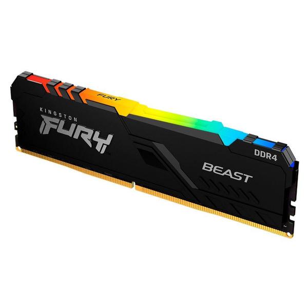 Imagem de Memória Kingston Fury Beast, RGB, 16GB, 3200MHz, DDR4, CL16, Preto - KF432C16BB1A/16