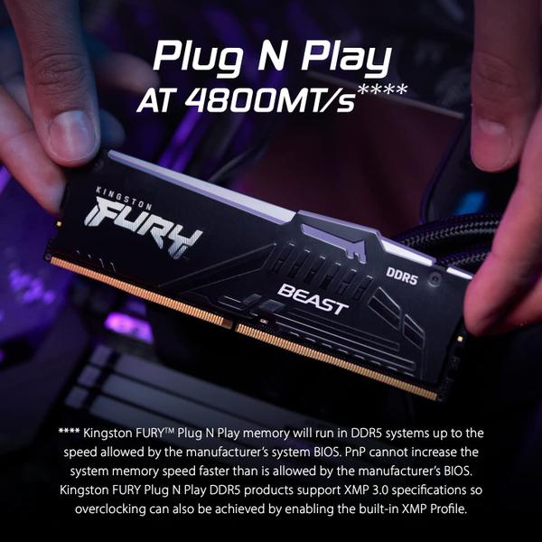 Imagem de Memória Kingston FURY Beast RGB 64 GB 5600 MT/s DDR5 CL40