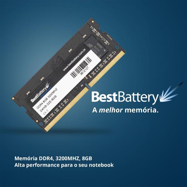 Imagem de Memoria Notebook 8GB DDDR4 3200Mhz Sodimm Padrão KVR21S15S8