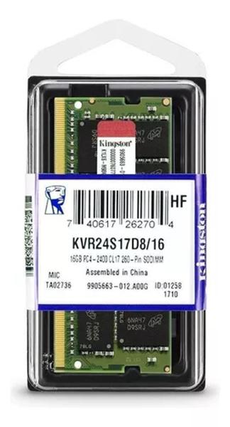 Imagem de Memória Notebook Kingston 16gb Ddr4 KVR24S17D8/16