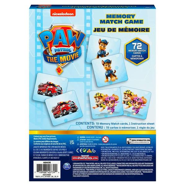 Imagem de Memória Paw Patrol p/ Crianças a Partir de 4 Anos  Divertido p/ Meninos e Meninas  Inclui Chase, Rubble, Rocky, Skye e Mais