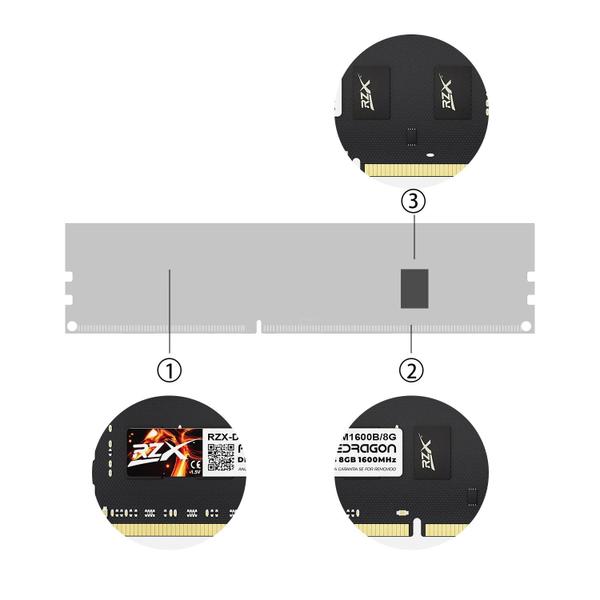 Imagem de Memória RAM DDR3 8GB/4GB 1600MHz - PC3 UDIMM DIMM para Desktop