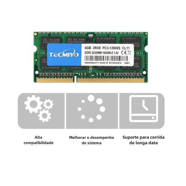 Imagem de Memória RAM DDR3/DDR3L 8GB/4GB para Laptop - 1333MHz/1600MHz SODIMM