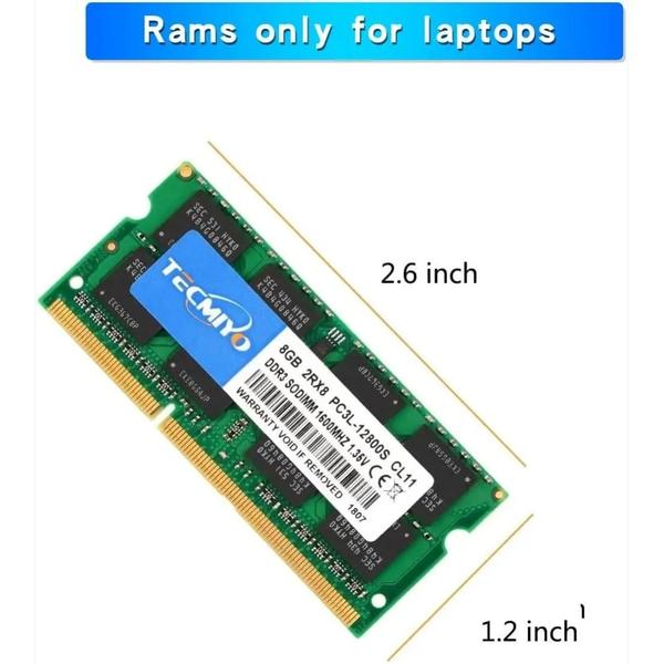 Imagem de Memória RAM DDR3/DDR3L para Laptop - 4GB e 8GB (1066MHz, 1333MHz, 1600MHz)